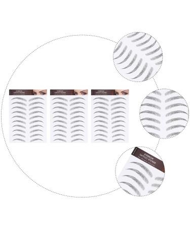Lurrose Waterproof 6D Temporary Eyebrow Sticker | False Brow Tattoos for Women | 3 Sheets - Type 1 | 21x15cm Black - Buy Online on GoSupps.com