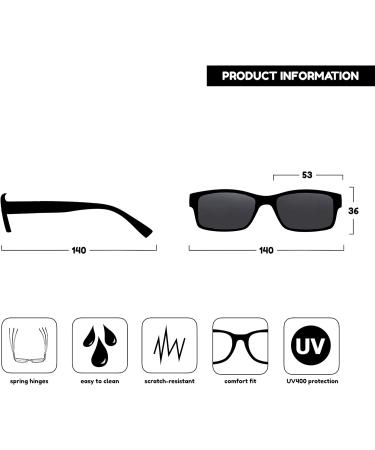 Men's UV400 Designer Reading Glasses - Black & Brown Tortoise Spring Hinges +1.50 Diopters - Buy Online on GoSupps.com