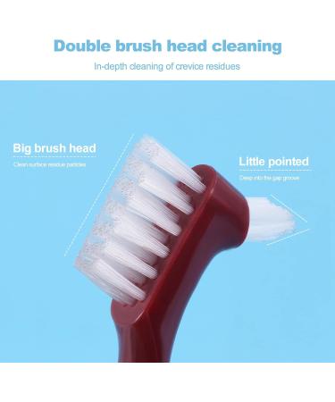 Iunipusy Premium 2-Part Toothbrush | Multi-Layered Bristles & Portable Double-Sided Cleaning Brush for Hard Prosthesis | International Shipping Available - Buy Online on GoSupps.com