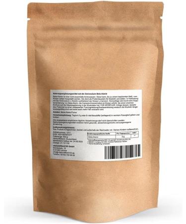 Beta-Alanin Powder 500g - 100% Vegan Gluten & Lactose Free Non-Essential Amino Acid Non-GMO Pure Supplement - Made in Germany - Buy Online on GoSupps.com