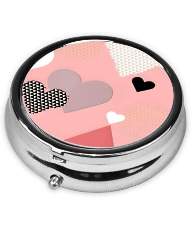Abstract Love Round Pill Box Organizer | 3 Compartment Travel Pill Box for Purse & Pocket - Buy Online on GoSupps.com
