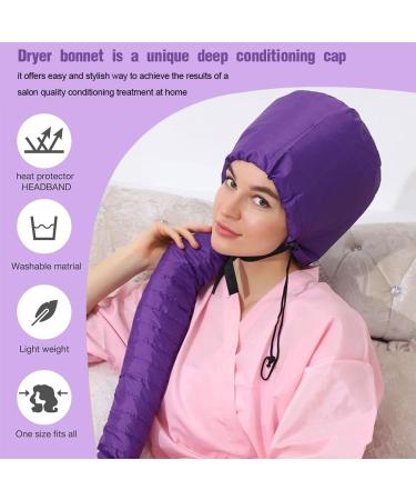 ZKGYUS Hair Dryer Hood | Bonnet Attachment for Hairdryers | Salon-Quality Helmet Drying Cap | Purple Hair Wrap & Turban - Buy Online on GoSupps.com