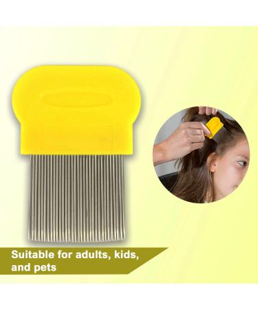 Nitty Gritty Stainless Steel Nit Comb - Effective Head Lice Treatment for Kids, Adults, and Pets - Yellow - Buy Online on GoSupps.com