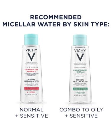 Vichy Puret Thermale Micellar Water Face Toner & Makeup Remover - Alcohol-Free, Non-Drying Cleanser for Sensitive Skin - 6.76 Fl Oz - Buy Online on GoSupps.com