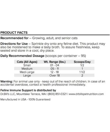 Dr. Bills Feline Immune Support Supplement - Boost Cat's Immune System with Colostrum, Beta Glucan, and Essential Nutrients - 60 Capsules - Buy Online on GoSupps.com