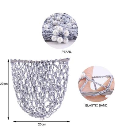 Chuyix Pearl Crochet Hair Snoods for Women - Mesh Hair Nets for Sleeping & Styling | Gray Bun Hair Accessories - Buy Online on GoSupps.com
