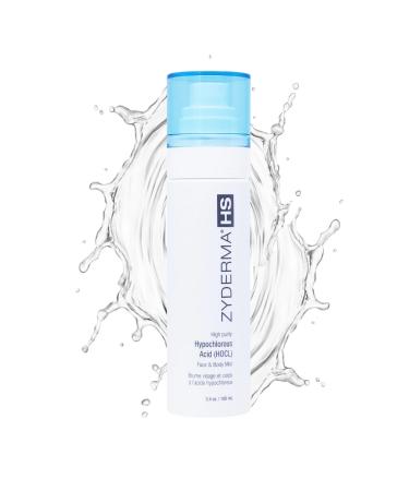 Zyderma Face & Body Mist HOCl Facial Mist for Sensitive Skin Redness Irritation Soothes Skin Fine Mist Spray for Post-Workout Tattoos Daily Skin Repair Solution 3.4oz