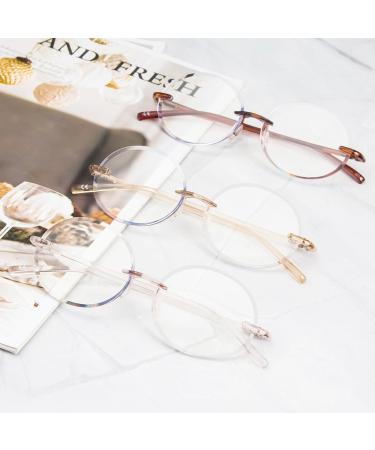 MMOWW 3-Pack Anti-Blue Light Reading Glasses for Men & Women - Dark Brown Light Brown Transparent (1.0) | Fashionable Anti-Fatigue Visual Aid - Buy Online on GoSupps.com