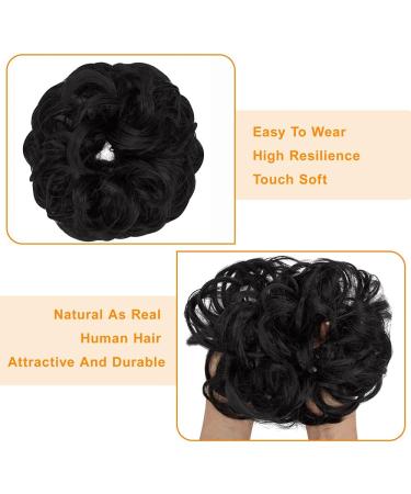 Thick Updo Scrunchie: Natural Black Messy Bun Hair Piece for Women - Ponytail Hair Extension Accessory, 1 PCS - Buy Online on GoSupps.com