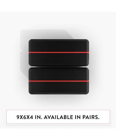 Peloton Yoga Block | Premium EVA Foam Yoga Blocks Available in Set of Two with Curved Edges and Corners  Accessories for Beginner and Advanced Yoga  9 x 6 x 4 inches  Black/Red - Buy Online on GoSupps.com
