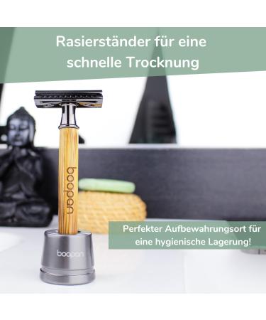 BOOpan Premium Women's Razor Set - Sustainable Hobel with Bamboo Grip & 5 Blades - Safe & Gentle Shave - eBook Included - Buy Online on GoSupps.com