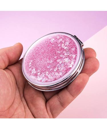 Nifocc Round Pocket Mirror - Mini Makeup Mirror Set for Women & Girls | 2 Pcs Gold & Pink - Travel-friendly Mirror - Buy Online on GoSupps.com