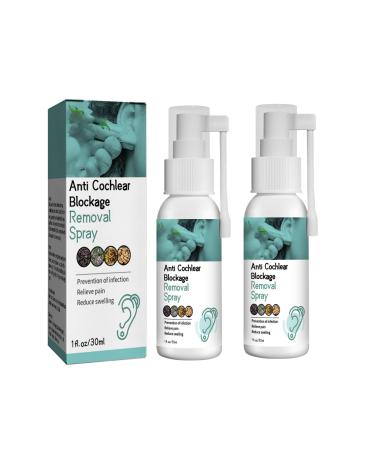 BAIRONG Anti Cochlear Blockage Removal Spray 2023 New Ear Wax Removal Spray Gentle and Effectiv Eear Care Solution Tinnitus Relief for Ringing (2pcs)