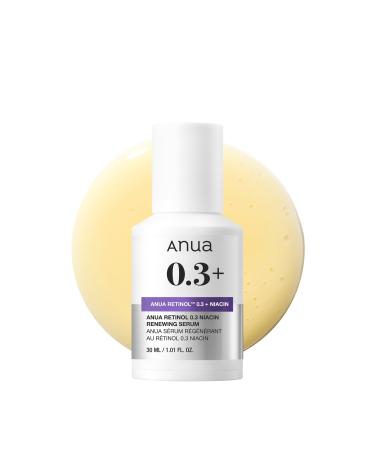 Anua Retinol Serum for Anti-Aging Textured skin | 0.3% Retinol 5% Niacinamide 20+Soothing Ingredients Gentle for Beginner (30ml /1.01 fl.oz.)