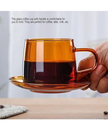 Tasse Caf Transparente Tasses Caf en Verre Transparent de 250 ML Tasse Th et Lait avec Poign e Verres Boire en Borosilicate pour Caf la Maison(Ambre) - Buy Online on GoSupps.com