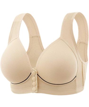Shock Absorber Sport BH | Seamless Push Up Minimizer Bra for Women | Elegant Front Closure White & Beige T-shirt Bras - Buy Online on GoSupps.com