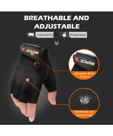 BEACE Weight Lifting Gym Gloves | Anti-Slip Leather Palm | Men & Women | Black Large - Buy Online on GoSupps.com