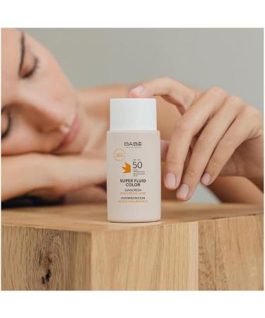 Babe Super Fluid Color Sunscreen SPF 50 Tinted Facial Sunscreen Lightweight Non-Greasy Broad Spectrum Protection Suitable for Sensitive Skin 50 ml - Buy Online on GoSupps.com