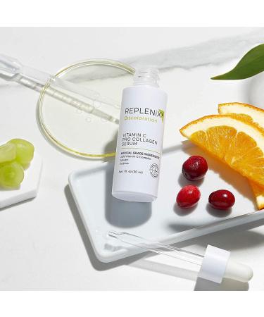 Replenix Vitamin C Pro Collagen Serum | Brightening Treatment for Dark Spots | Reduces Fine Lines & Wrinkles | 1 oz - Buy Online on GoSupps.com