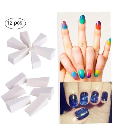 12pcs Nail Art Gradient Soft Sponges - DIY Manicure Tool for Polish Stamping & Color Fading - International Shipping Available - Buy Online on GoSupps.com