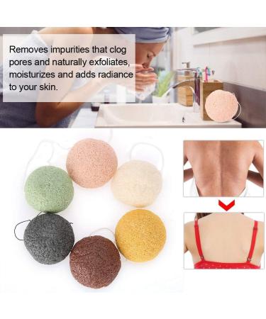 Filfeel 6-Piece Konjac Facial Sponge Set - Gentle Exfoliating & Cleansing Sponges for Skin Care - Round Shape - Buy Online on GoSupps.com