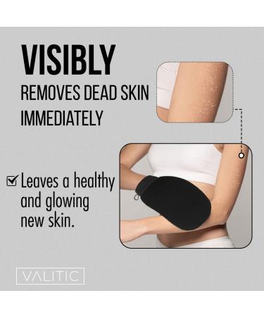 VALITIC Korean Style Exfoliating Gloves - 2 Pairs (Black & Turquoise) for Shower or Bath - Buy Online on GoSupps.com