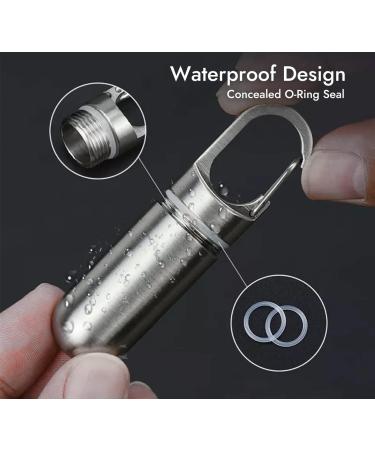 Stainless Steel Pill Holder Keychain with Carabiner Clip | Large Pill Fob for Travel & Daily Use - Buy Online on GoSupps.com