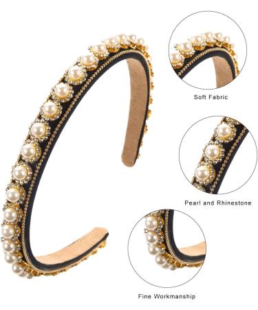 scicent Bridesmaid Hair Accessories Sparkly Pearls Non-Slip Hair Band White Faux Pearl Hairbands Bridal Beaded Hair Hoops Wedding Fashion Hair Styling Head Band for Women and Girls - 27113 - Buy Online on GoSupps.com