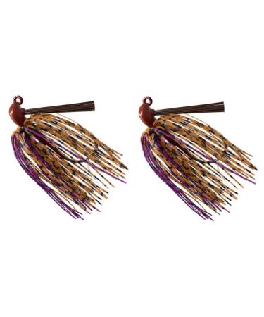 Reaction Tackle Tungsten Flipping Jig for Bass Fishing  Weedless Design with 97% Pure Tungsten Jig Head and Silicone Skirt - Also for Pike, Walleye and Muskie and More (2-Pack) 3/8 oz (2-pack) PB&J