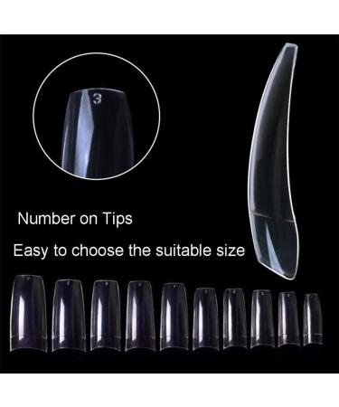 Feugole French Nail Tips Set - 1000PCS Half Cover Acrylic Flake False Nails for DIY Nail Art | Clear/Natural Half Tips & Box Included - Buy Online on GoSupps.com