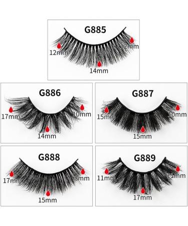 8 Pairs Fluffy Wispy Natural False Eyelashes(G880-G889) - Reusable - 3D Effect Russian Strip Fake Lashes D Curl Naturally Thick Eyelashes G887 - Buy Online on GoSupps.com