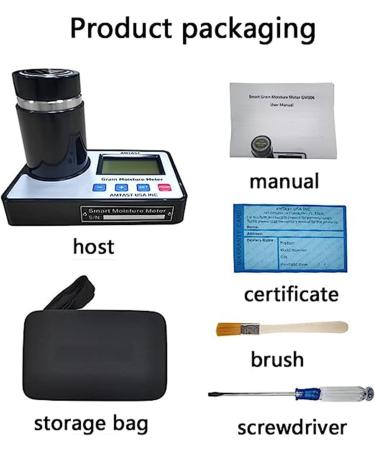 ALSUP Smart Grain Moisture Meter for 18 Grains Wheat Corn Coffee Cocoa Beans Flax Seeds Soybeans Rice Almonds Peanut Sesame Sorghum Rapeseed Barley Cashews Moisture Testing - Buy Online on GoSupps.com
