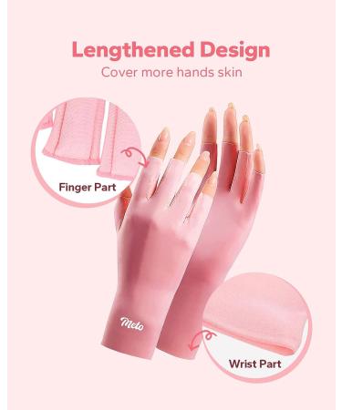 UPF50+ Meto UV Nail Gloves for Gel Nails Pink | Skin Care UV Protection - Buy Online on GoSupps.com