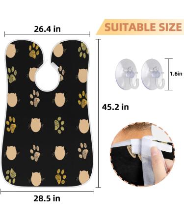Beard Bib Apron for Men | Non-Stick Waterproof Hair Catcher with Cat & Paw Prints | Perfect for Shaving & Trimming - Buy Online on GoSupps.com