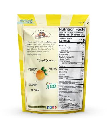 Mariani Dried Apricots - No Sugar Added, Gluten Free, Vegan, Non-GMO Healthy Snacks (6oz, Pack of 4) - Buy Online on GoSupps.com