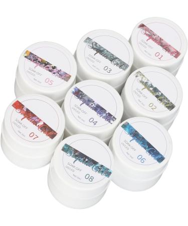 Glitter Nail Polish 8 Shiny Metallic Colors Professional Nail Gel for Salon - Buy Online on GoSupps.com