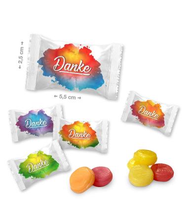 Thank You Color Splash Candies with Fruit Filling - 1 Kg | International Shipping Available - Buy Online on GoSupps.com