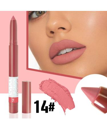 3Pcs Matte Lipstick and Lip Crayon Set - Nude Beige, Rose Pink, Brownish Orange | Waterproof Long Lasting 24 Hours | Includes Lip Liner Pencil, Sharpener | Original 24hr Lipstick - 3 Count Pack - Buy Online on GoSupps.com