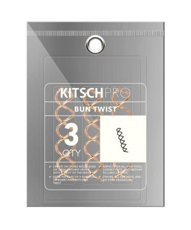 Kitsch Bun Twist Hair Pins for Women, Spin Pins, Hair Bun Pins, Corkscrew Hair Pins for Buns, Hair Pin/Hair Screw, Spiral Hair Pins (Rose Gold) - 3pcs