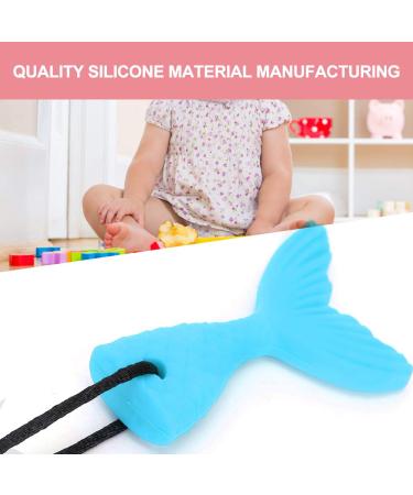 Silicone Fish Tail Baby Tooth Chew Necklace - Teether Stick for Boys & Girls - Buy Online on GoSupps.com