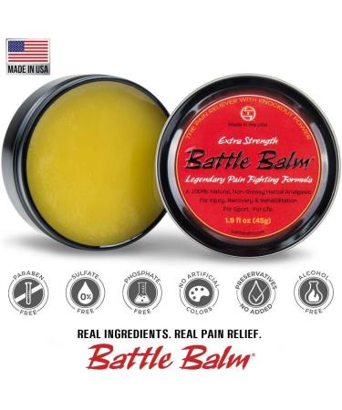 Battle Balm Extra Strength Pain Relief Cream (1.9oz) - Organic Topical Analgesic for Arthritis & Muscle Relief - Professional Grade - Buy Online on GoSupps.com