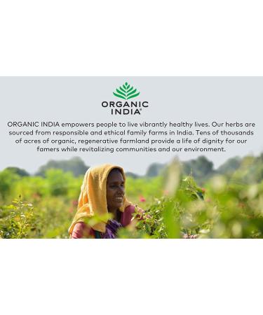 Organic India Tulsi Cinnamon Rose Herbal Tea - Stress Relief & Immune Support, Gluten-Free, USDA Organic - 18 Caffeine-Free Infusion Bags - Buy Online on GoSupps.com