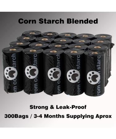 Dumi Pets Biodegradable Poop Bags Extra Thick and Strong Poo Bags Corn Starch Blended Pet Bags 20rolls 300 PCS Eco Friendly Dog Waste Bag (Black) 300 Black - Buy Online on GoSupps.com