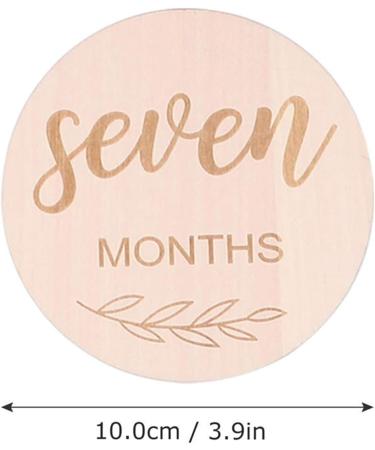 Joy Depot 12-Piece Baby Monthly Wooden Cards and Discs Set for Newborns | Double-Sided Milestone Photo Props | Baby Shower Gift | 0-12 Months Growth Recording - Buy Online on GoSupps.com
