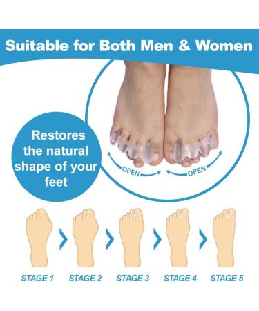 Toe Separators for Bunions & Hammertoes - Adjustable Toe Straighteners Pain Relief & Spacers for Men & Women - 1 Pair (Clear - Buy Online on GoSupps.com