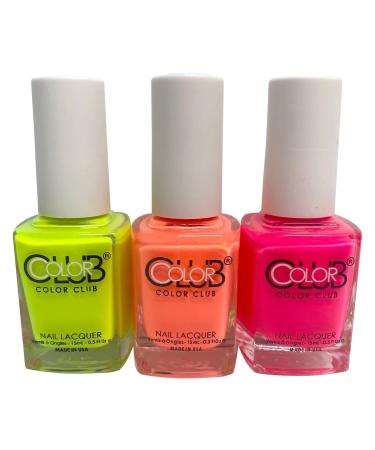 Color Club Neon Warm Nail Polish Set of 3 - Gel Nail Polish for Salon Style Nail Manicure and Nail Art - Modern Style Soak Off UV Gel Nail Polish Set - Buy Online on GoSupps.com