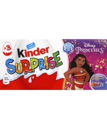 Kinder Disney Princess Chocolate Eggs - Pack of 3x20g