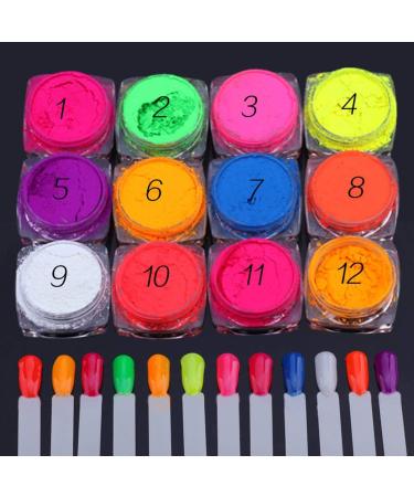 12 Colours Nail Powder Professional Dipping Powder Nail Powder Pigment Iridescent Coloured Powder for Nail Art - Buy Online on GoSupps.com