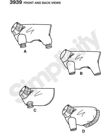 Simplicity Pajama and Coat Dog Clothing Sewing Pattern  Pet Sizes S-L - Buy Online on GoSupps.com