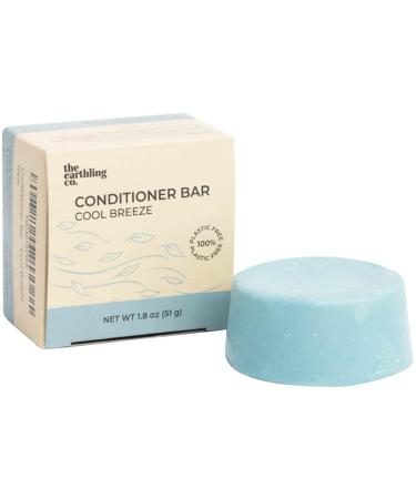 The Earthling Co. Conditioner Bar   Nourishing Plant Based Hair Conditioner for Men  Women and Kids - Vegan Formula for All Hair Types   Paraben  Silicone and Sulfate Free  Cool Breeze Scent  1.8 oz